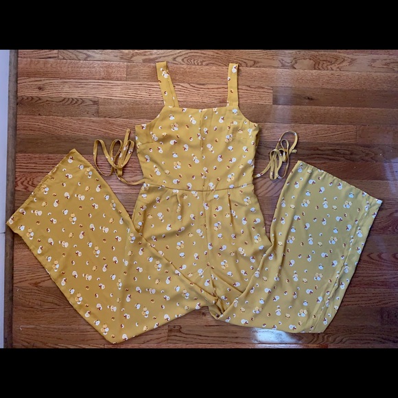 Blue Rain Francesca Flowered Yellow Jumpsuit - Picture 4 of 11